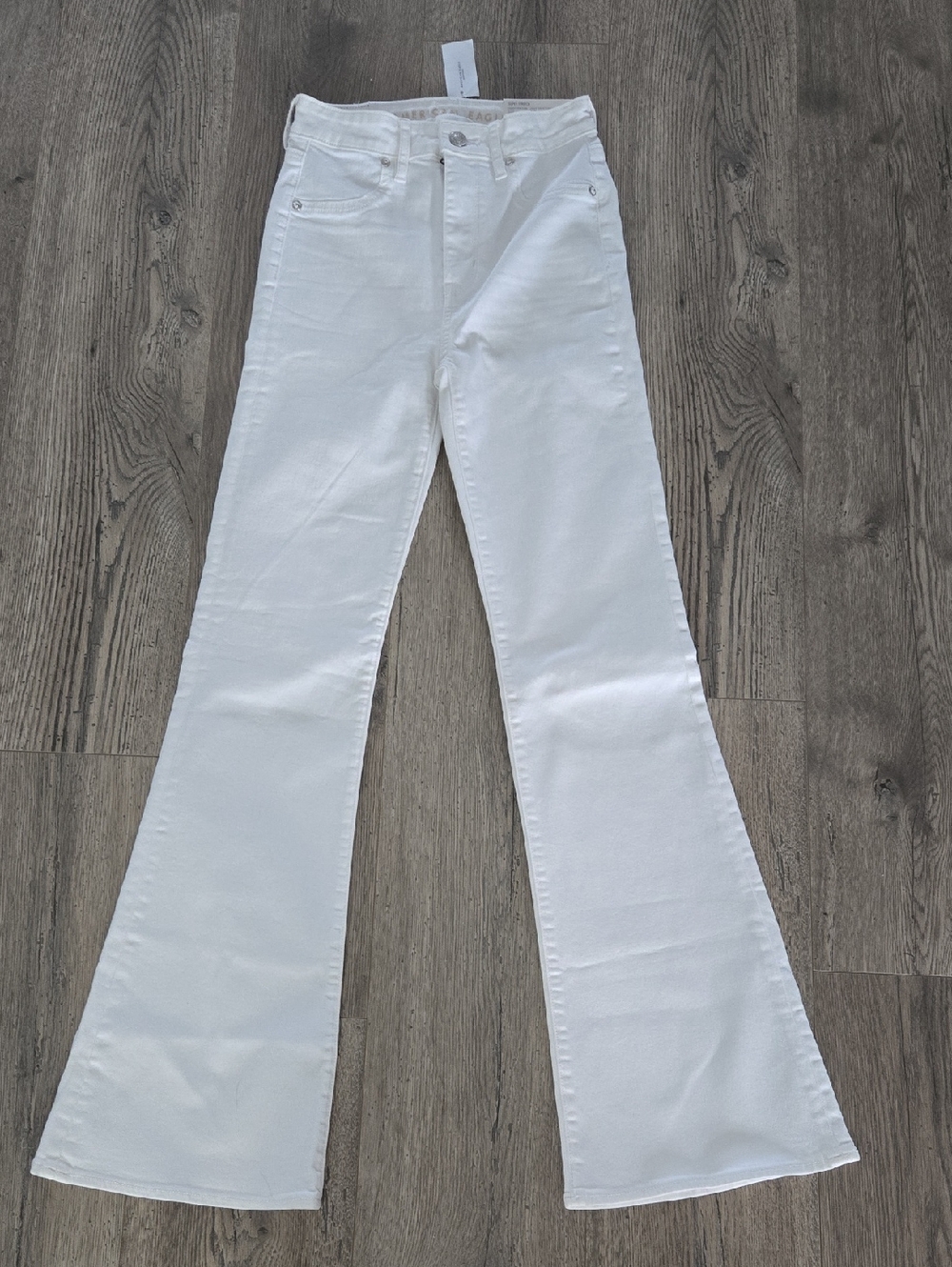 American Eagle Outfitters Highest Rise Flare Super Stretch Jeans White Size 24 C